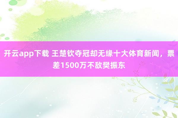 开云app下载 王楚钦夺冠却无缘十大体育新闻,票差1500万不敌樊振东
