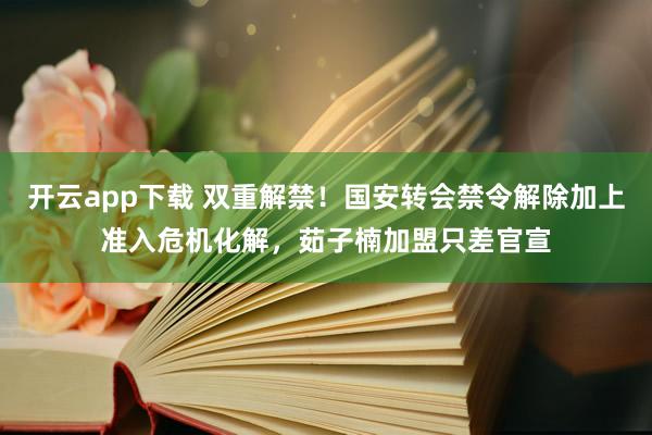 开云app下载 双重解禁！国安转会禁令解除加上准入危机化解，茹子楠加盟只差官宣