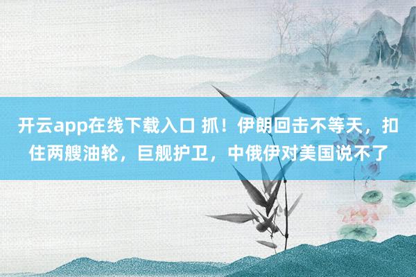 开云app在线下载入口 抓！伊朗回击不等天，扣住两艘油轮，巨舰护卫，中俄伊对美国说不了