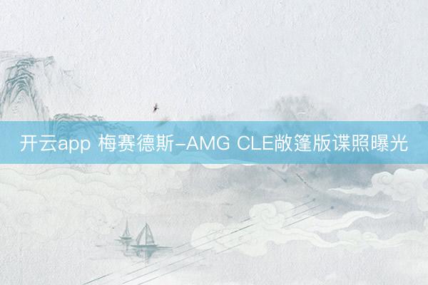 开云app 梅赛德斯-AMG CLE敞篷版谍照曝光