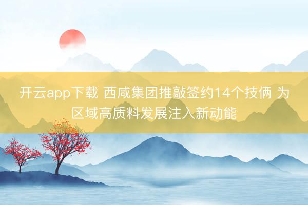 开云app下载 西咸集团推敲签约14个技俩 为区域高质料发展注入新动能
